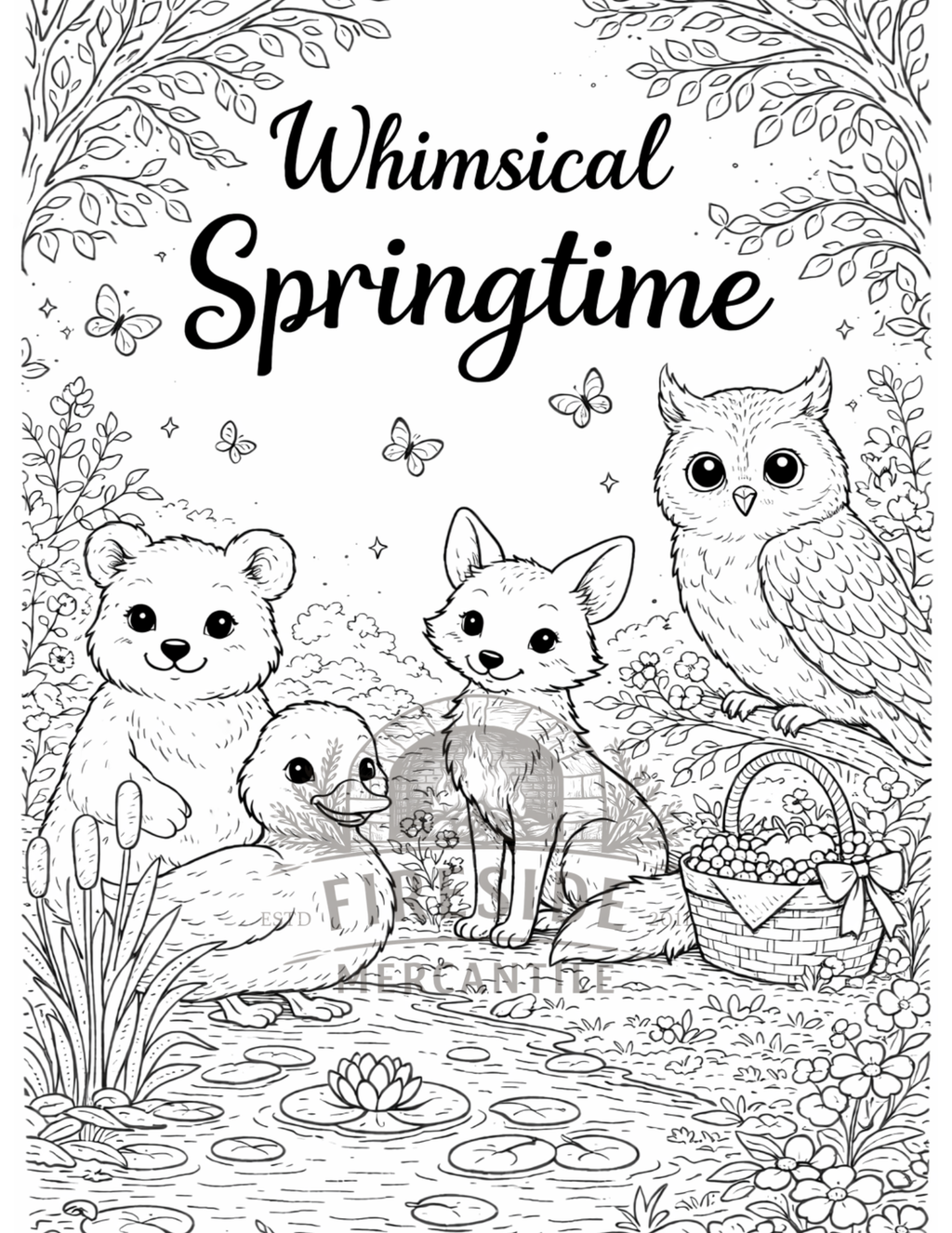 Whimsical Springtime Woodland Coloring Book Download