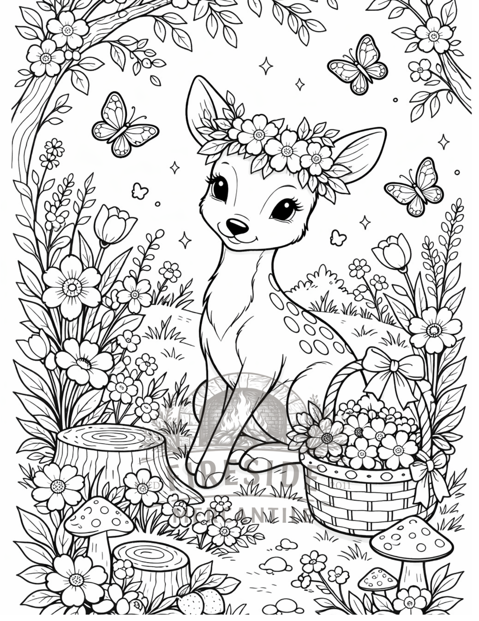 Whimsical Springtime Woodland Coloring Book Download