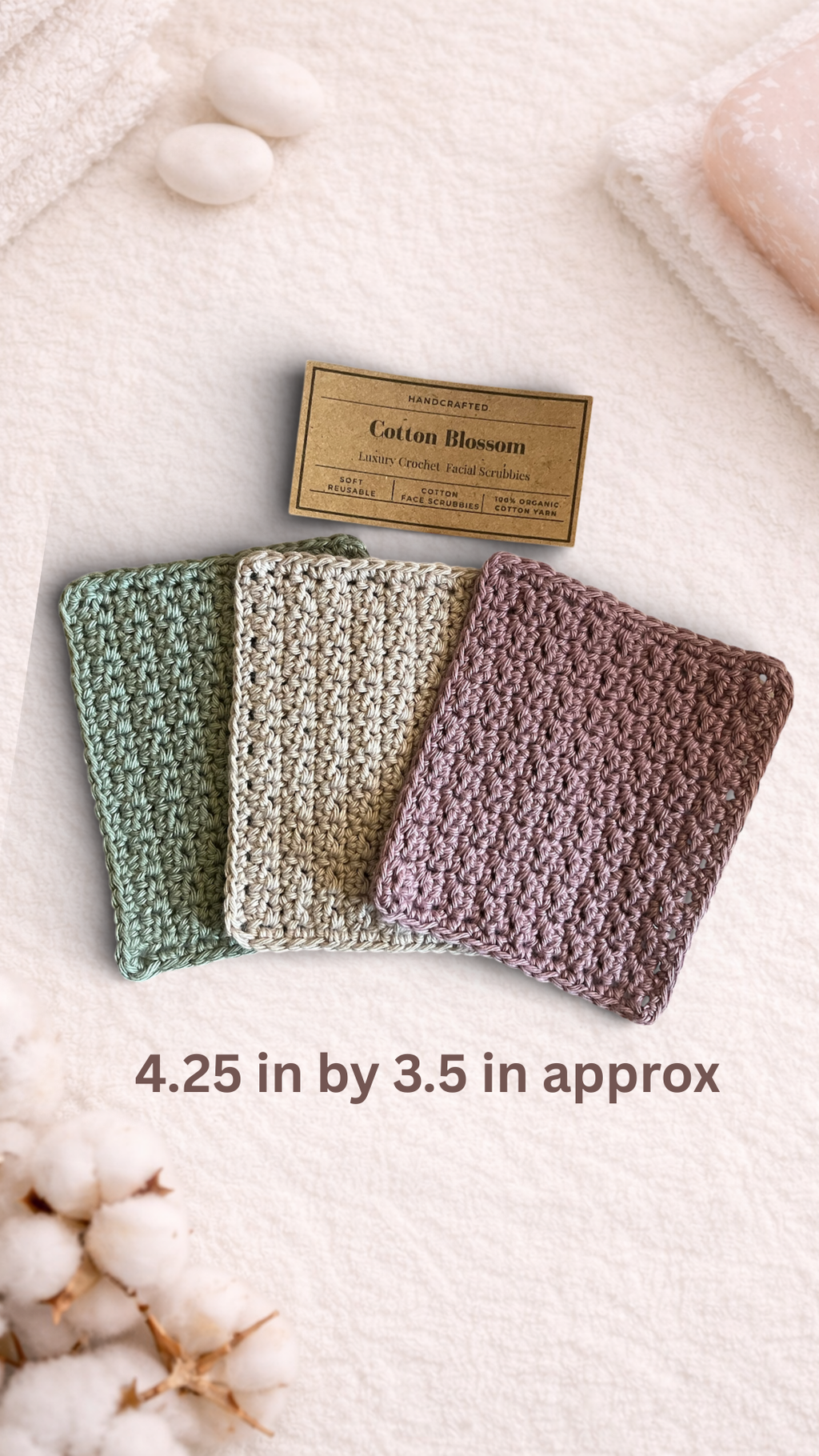 Cotton Blossom Reusable Organic Cotton Facial Scrubbies
